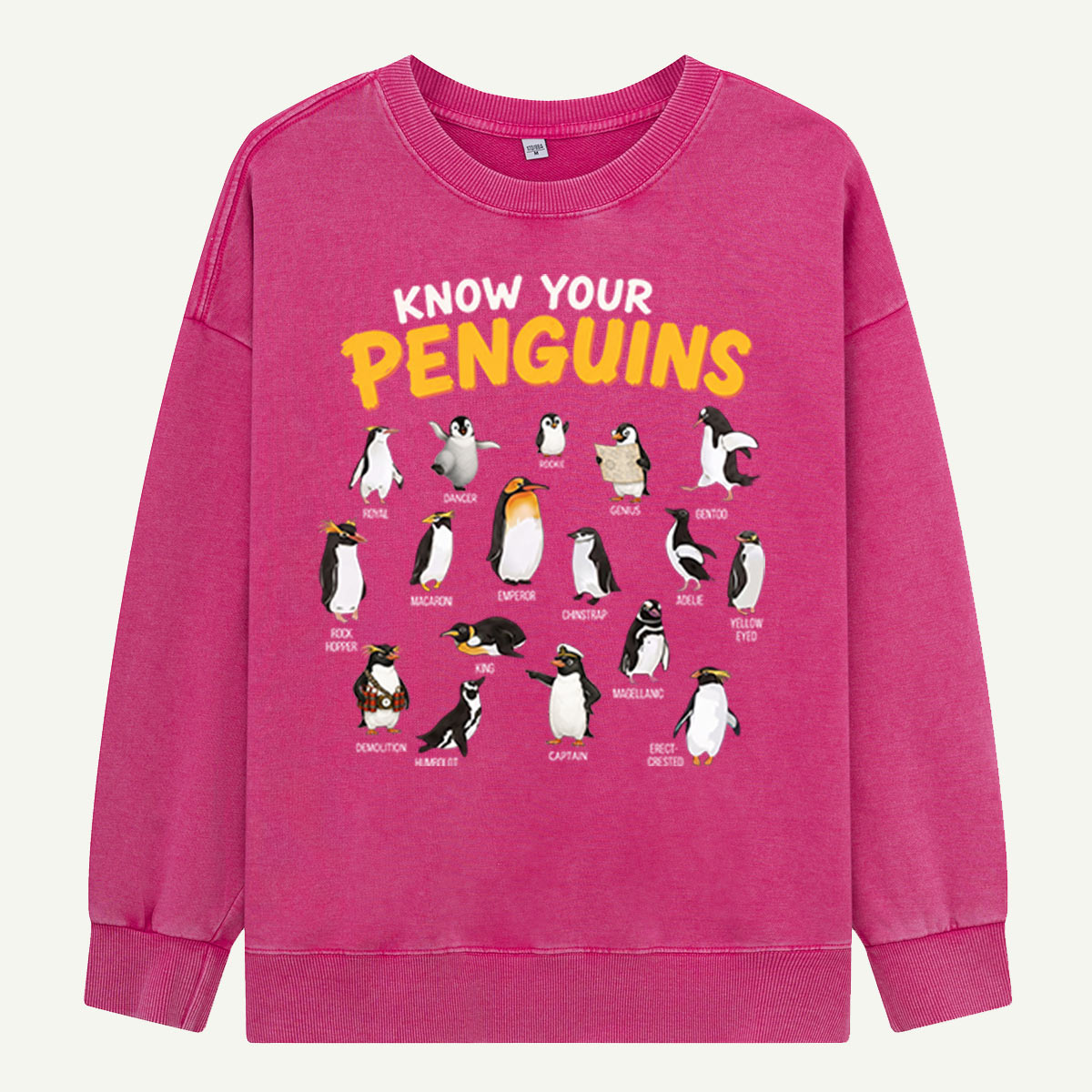 Know Your Penguins Penguin Species Washed Sweatshirts