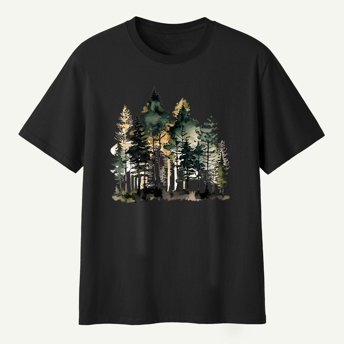 Watercolor Pine Forest Landscape T-Shirt