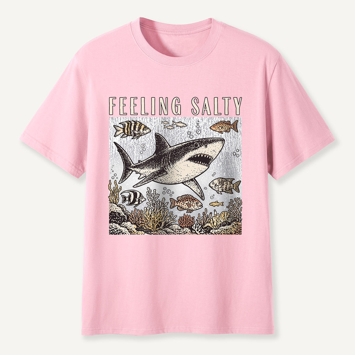 Feeling Salty Shark Ocean Humor T-Shirt