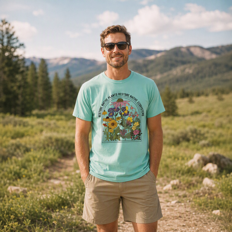 Restore Native Plants Restore Native Ecosystems Wildflower T-Shirt