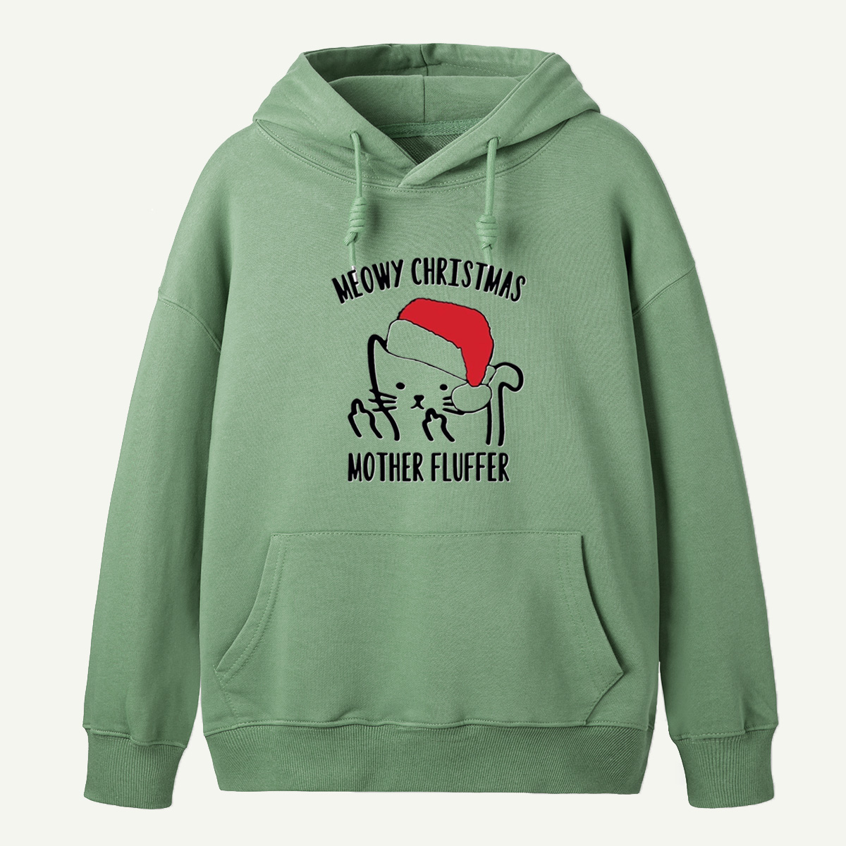Meowy Christmas Mother Fluffer Funny Cat With Middle Fingers Hoodie