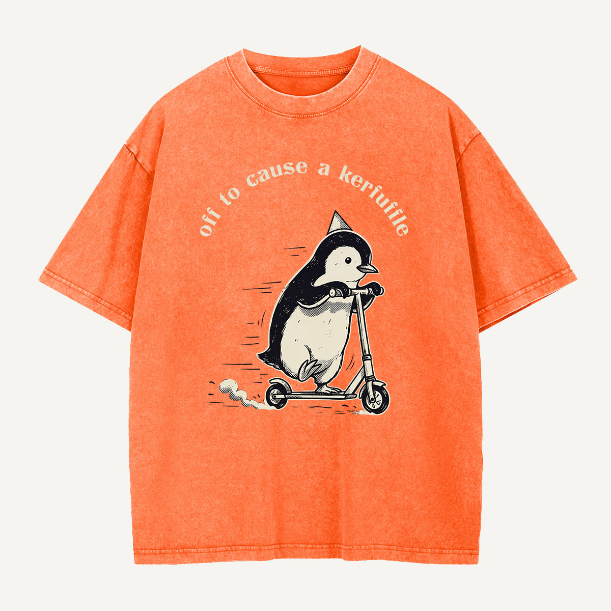 Flight Was Never An Option Axe Penguin Washed T-Shirt