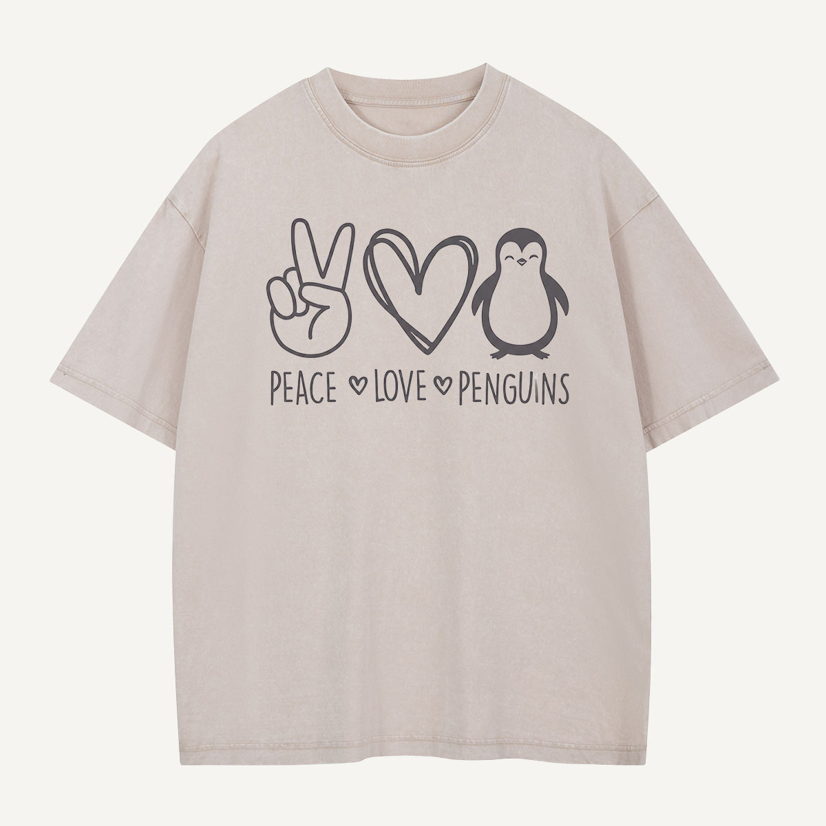 Off To Cause A Kerfuffle Scooter Penguin Washed T-Shirt