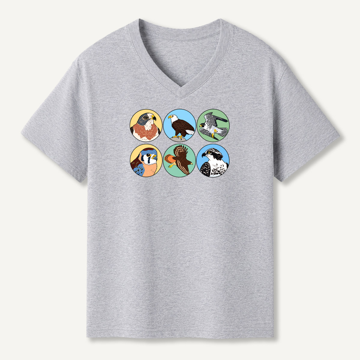 Birds Of Prey Circle Portrait Collection V-neck T-Shirt