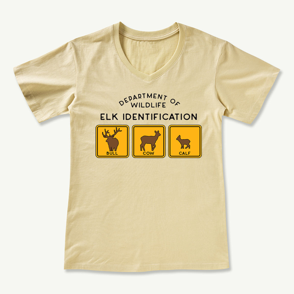 Elk Identification Field Guide V-neck T-Shirt