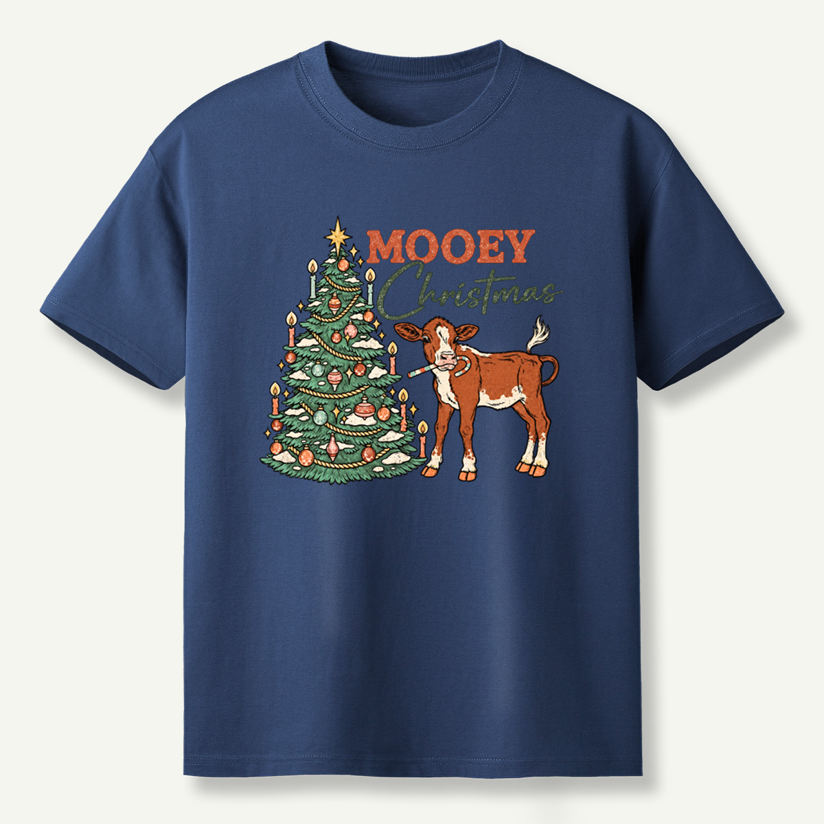 MOOEY Christmas Cow Holiday Scene T-Shirt