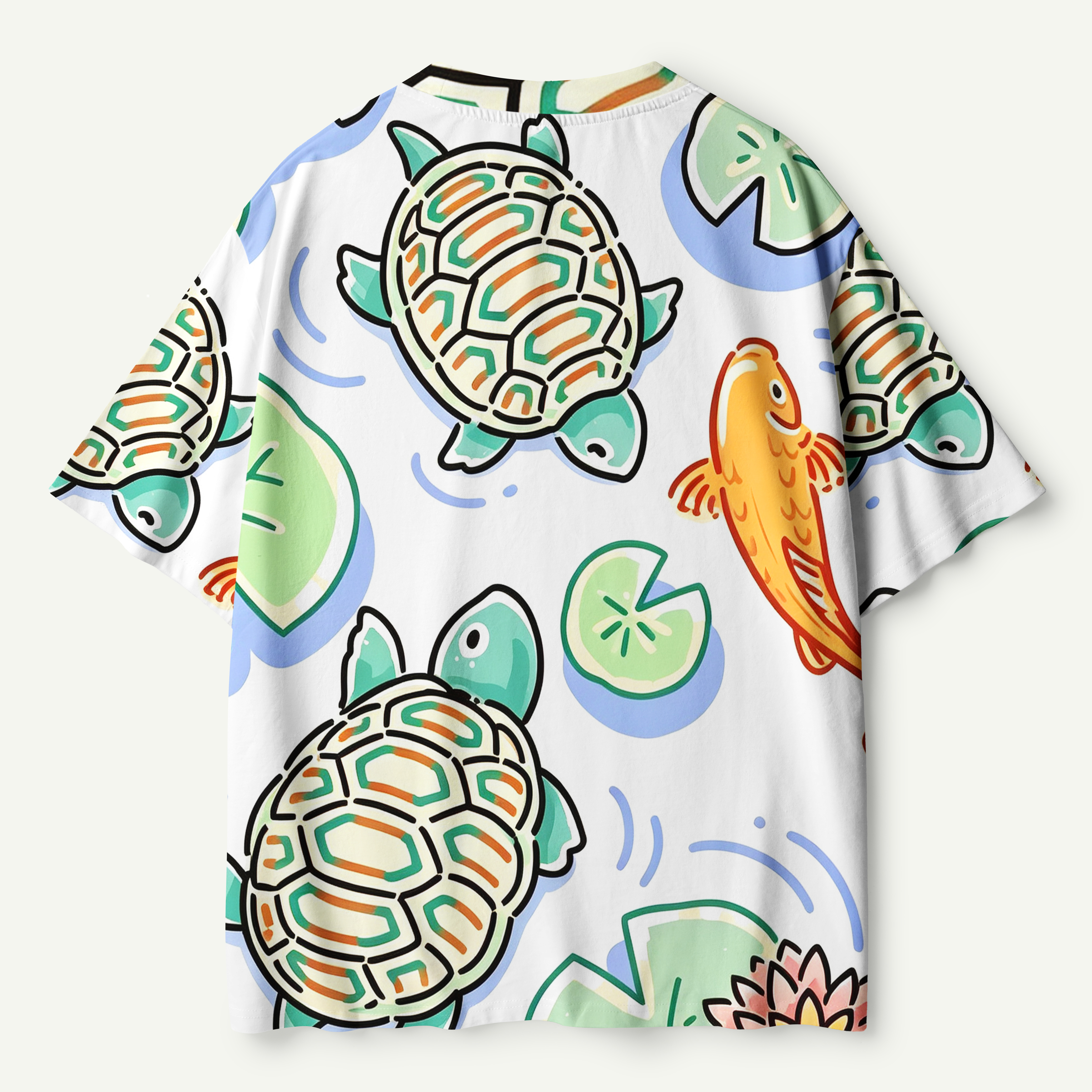 Koi Pond Turtle Garden Premium Pure Cotton Tee