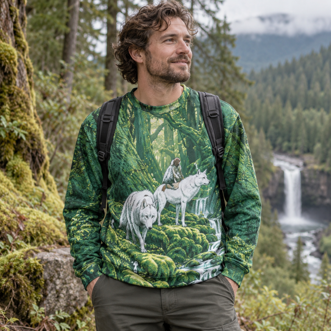 Spirit Forest Wolf Guardians Premium Pure Cotton Long Sleeves
