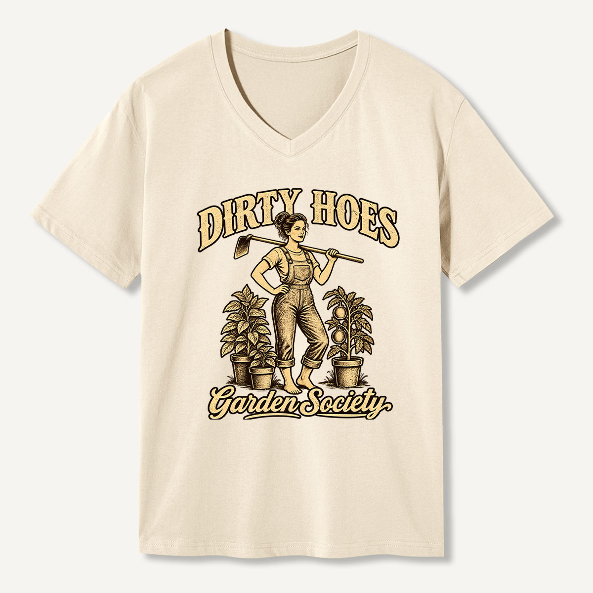 Dirty Hoes Garden Society Gardener Humor V-neck T-Shirt