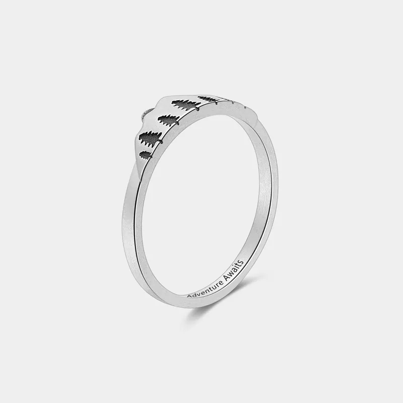 Adventure Awaits Mountain & Pine Forest Ring