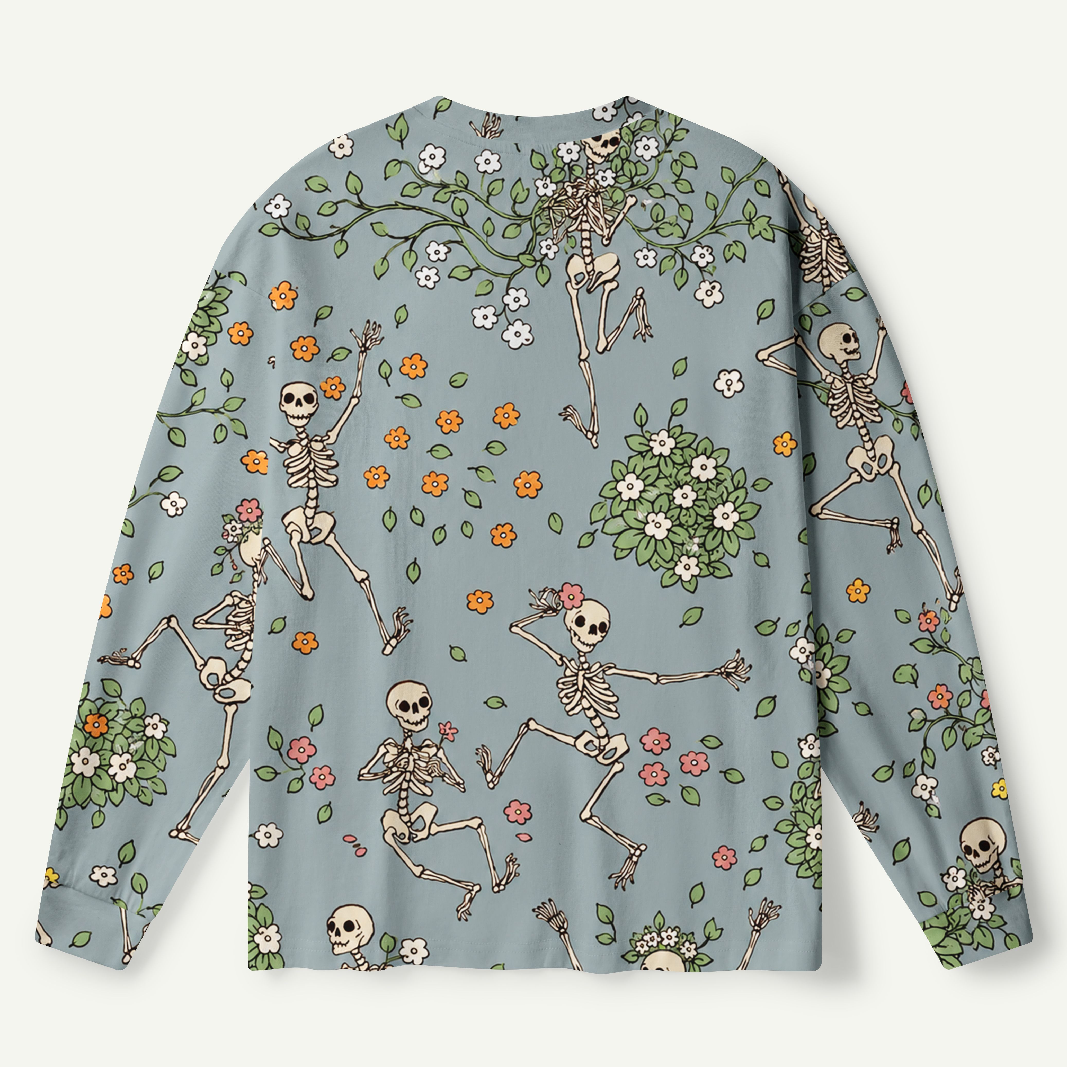 Soft Sage Ditsy Pattern Premium Pure Cotton Long Sleeves