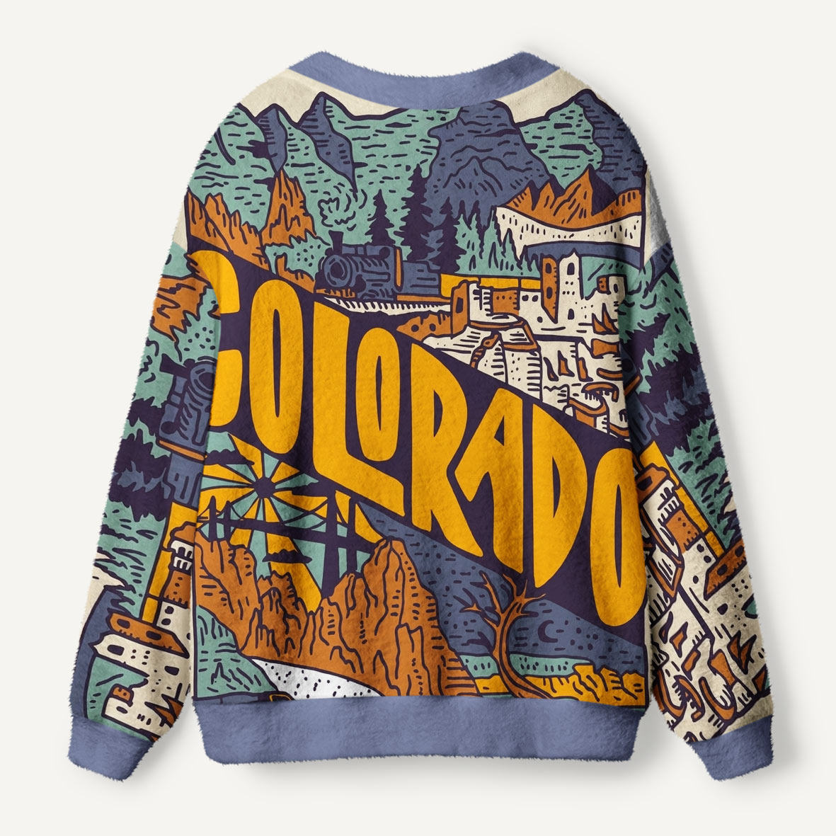 All Aboard Through the Pines Ugly Cardigan Sweaters