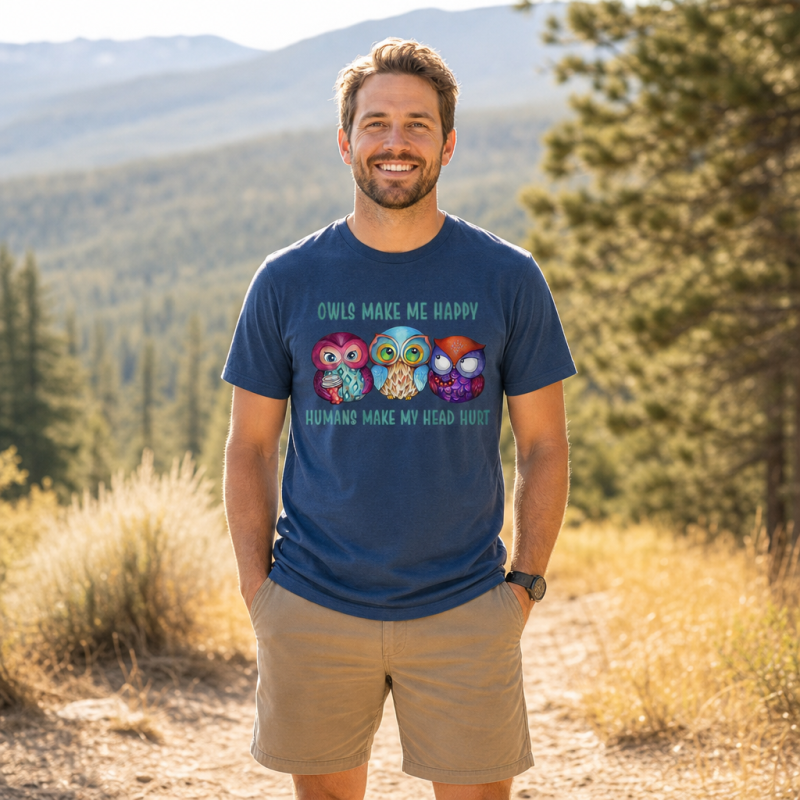 Owls Make Me Happy T-Shirt