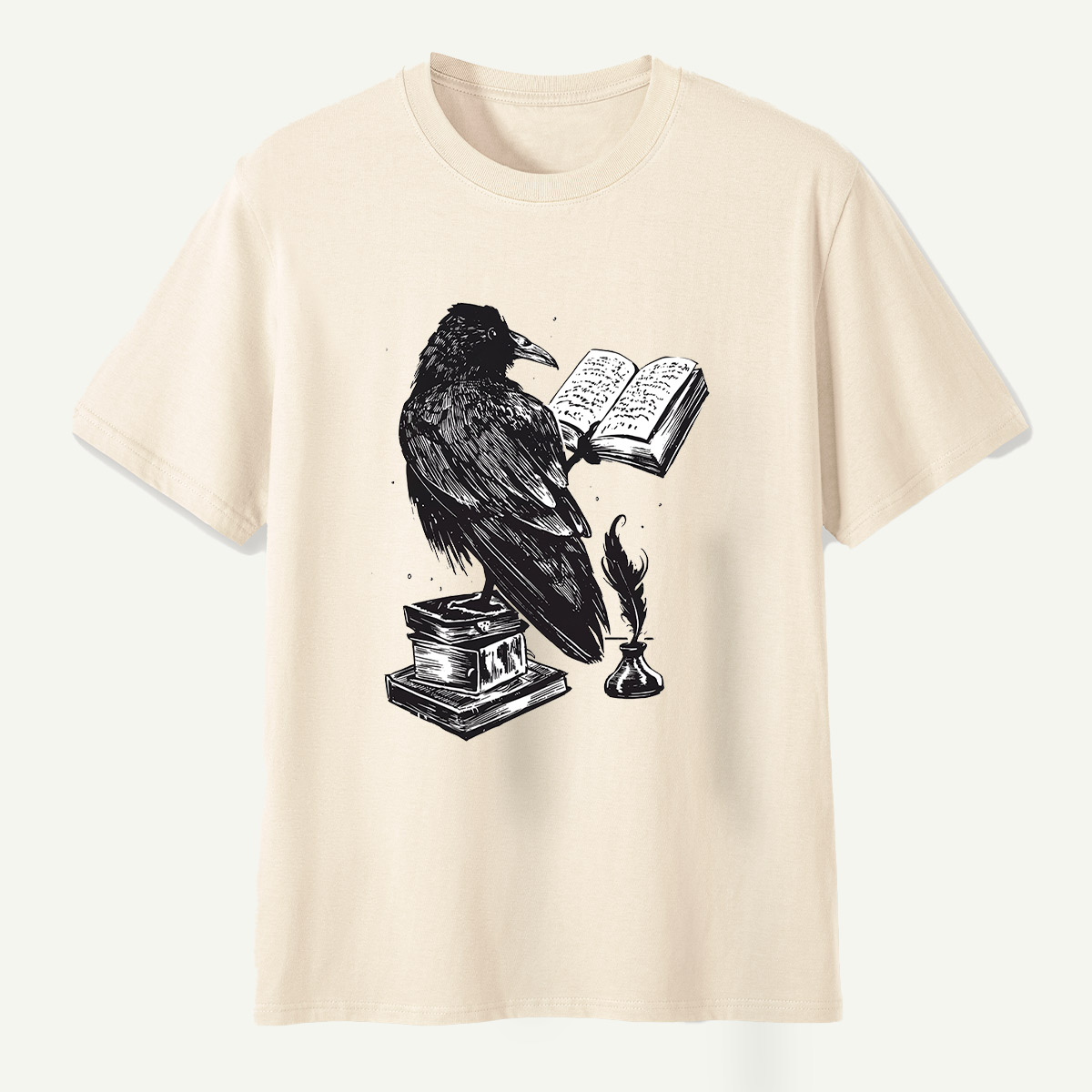 Raven Scholar Reading Books T-Shirt