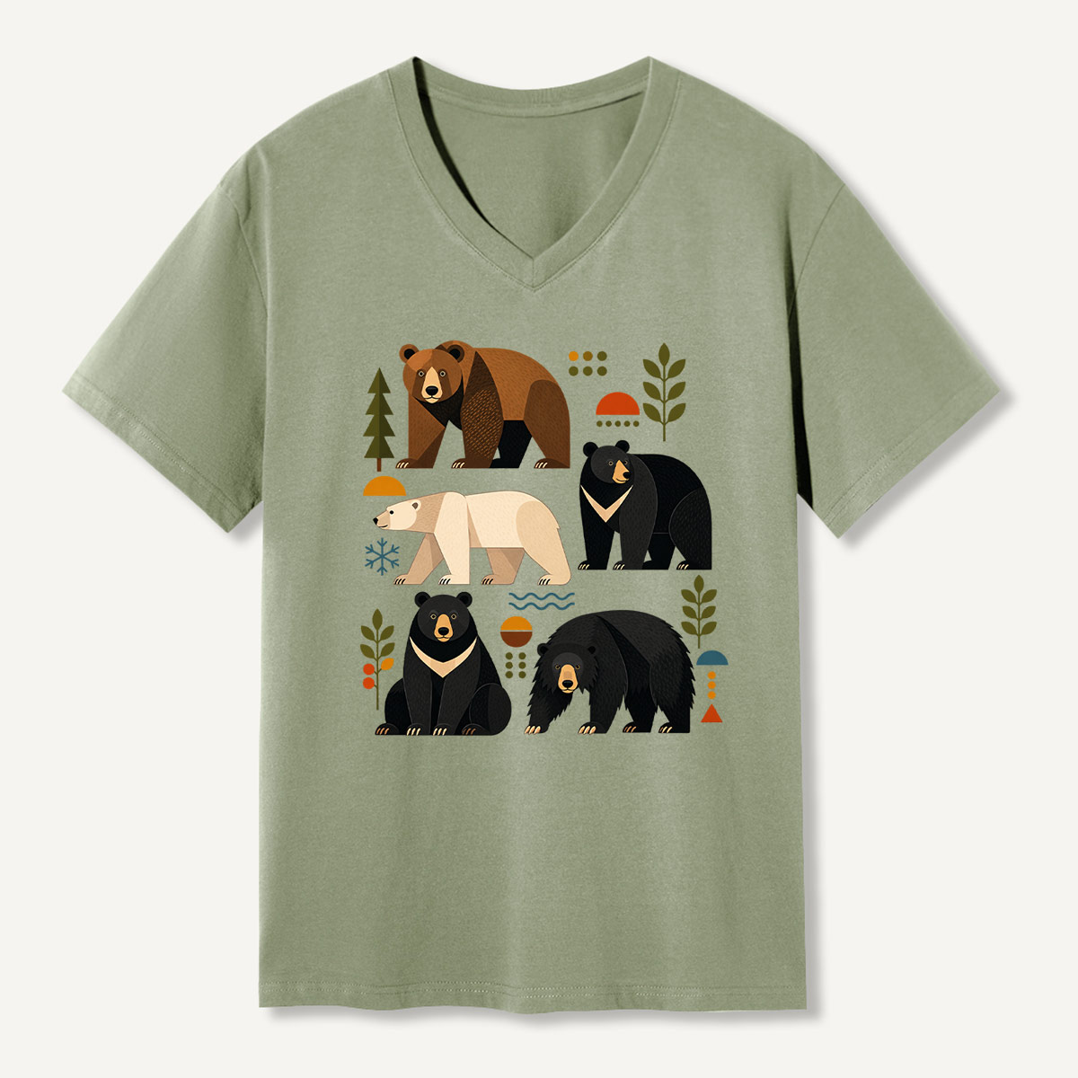 Bears Of The World Wildlife Species Collection V-neck T-Shirt