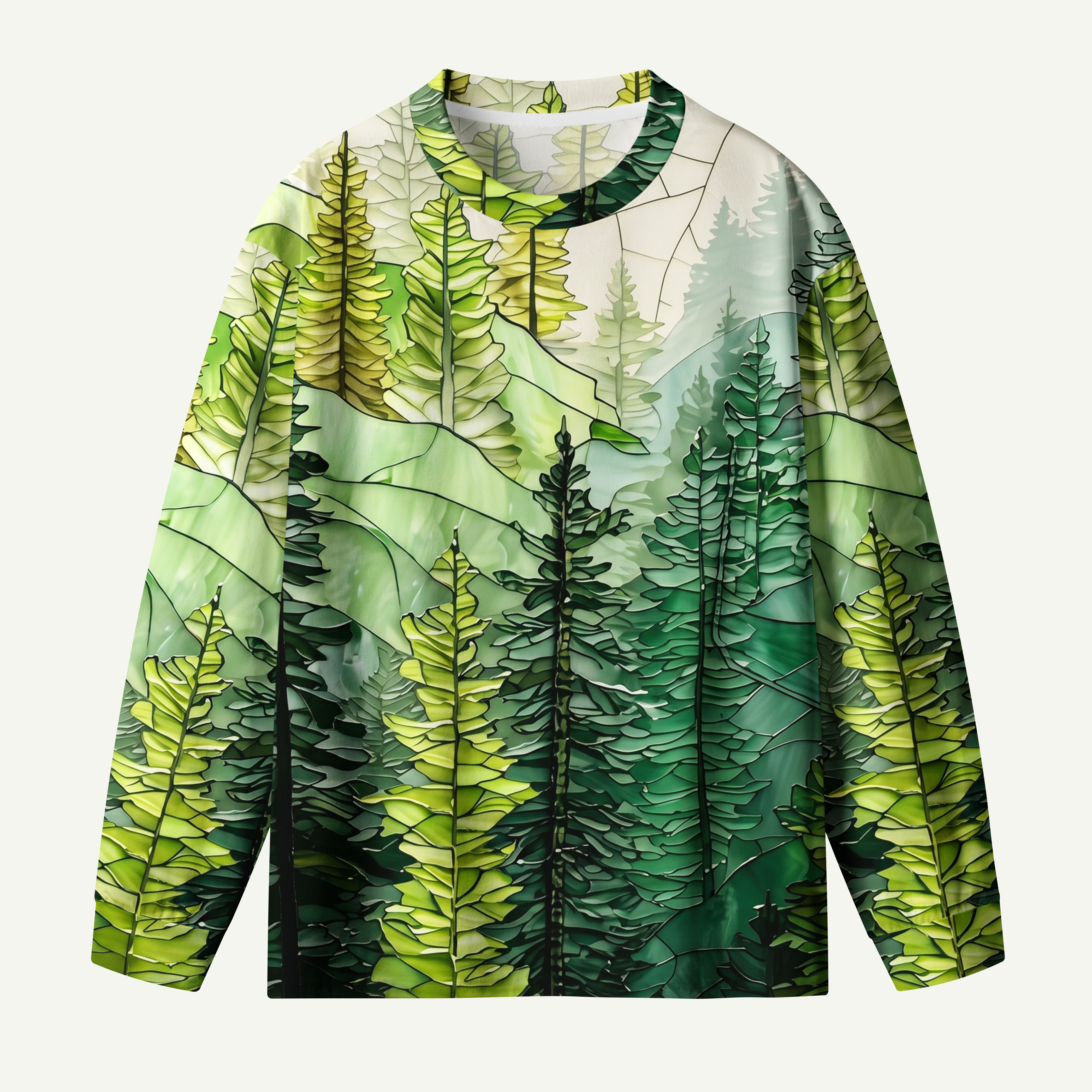Pine Trees and Mountain Haze  Premium Cotton Long Sleeves