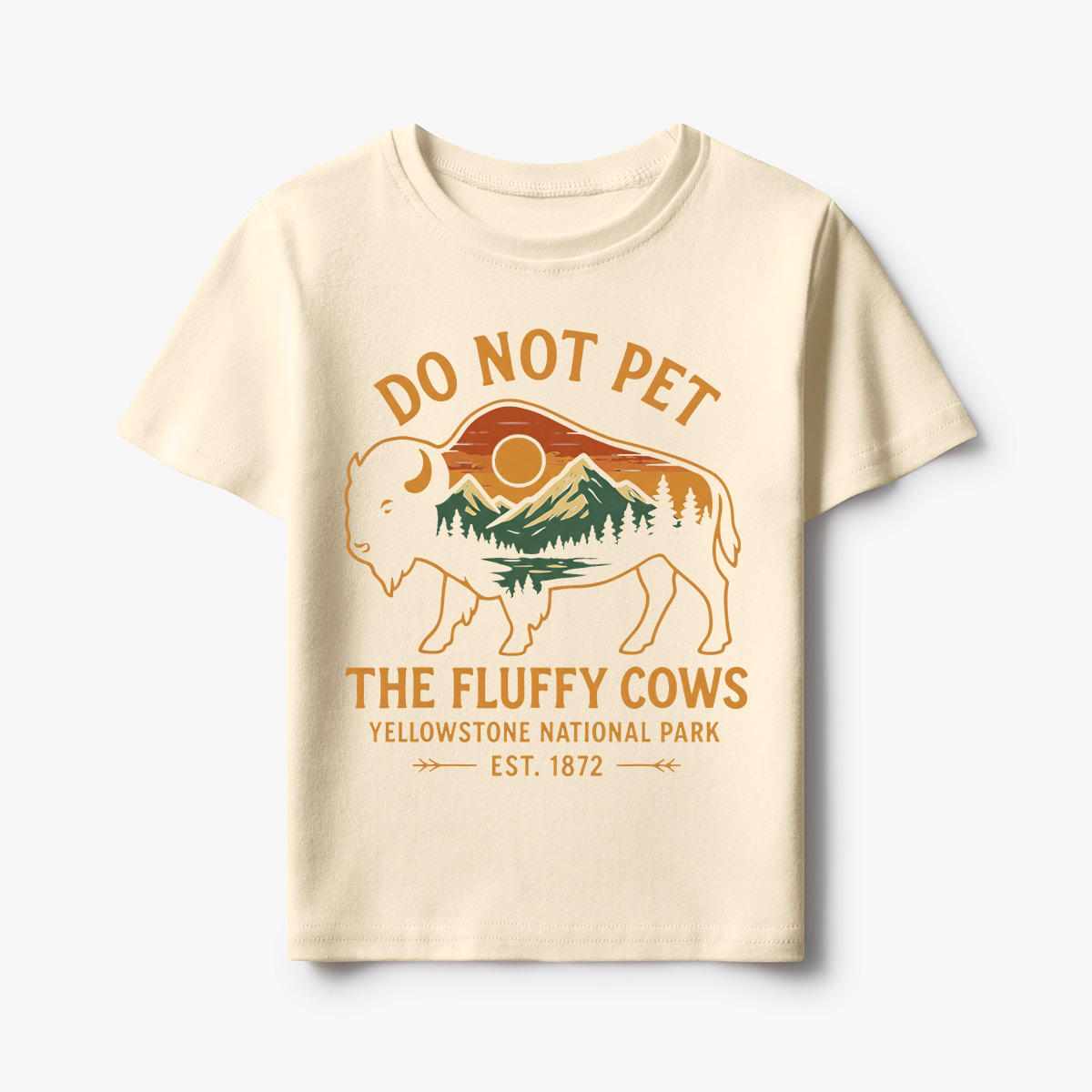 Do Not Pet The Fluffy Cows Buffalo Yellowstone National Park Kids T-Shirt