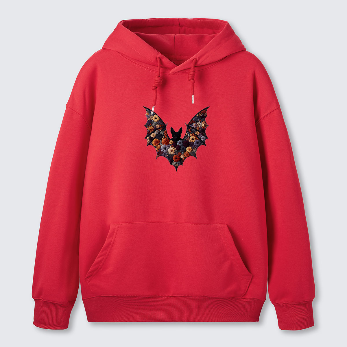 Moth Wings Minimal Embroidered Cotton Hoodie