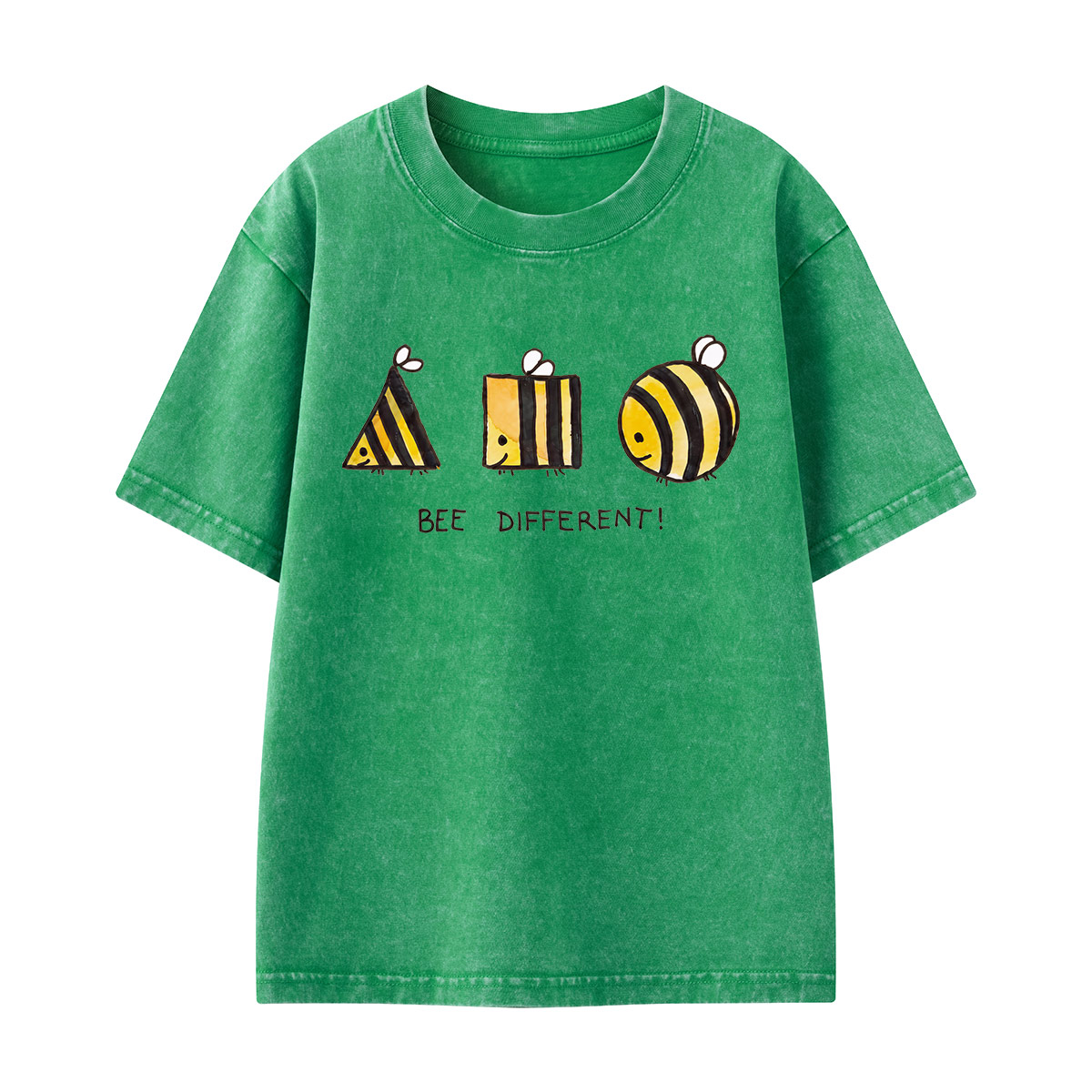 Bee Different Cute Bumblebee Kids Washed T-Shirt