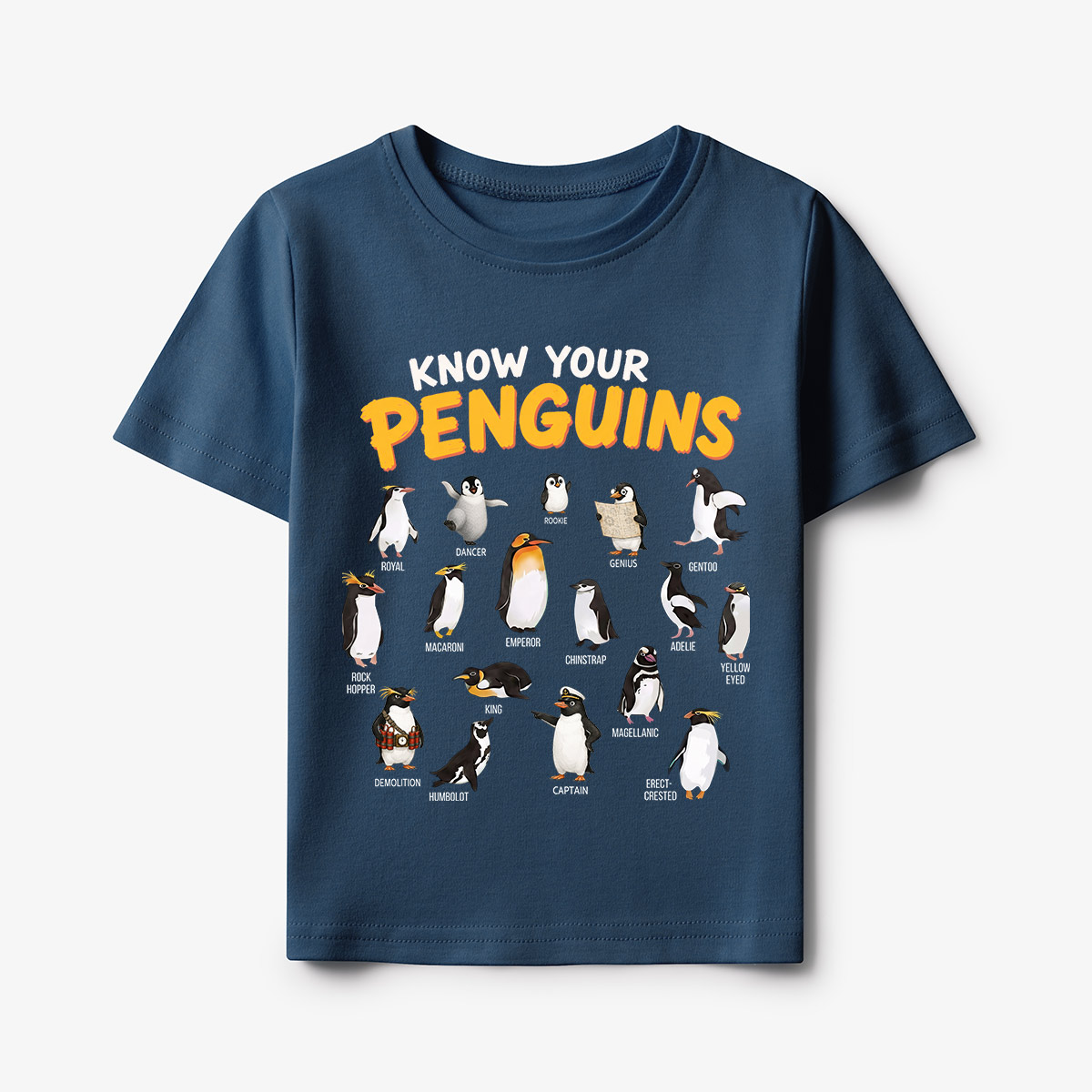Know Your Penguins Penguin Species Kids T-Shirt