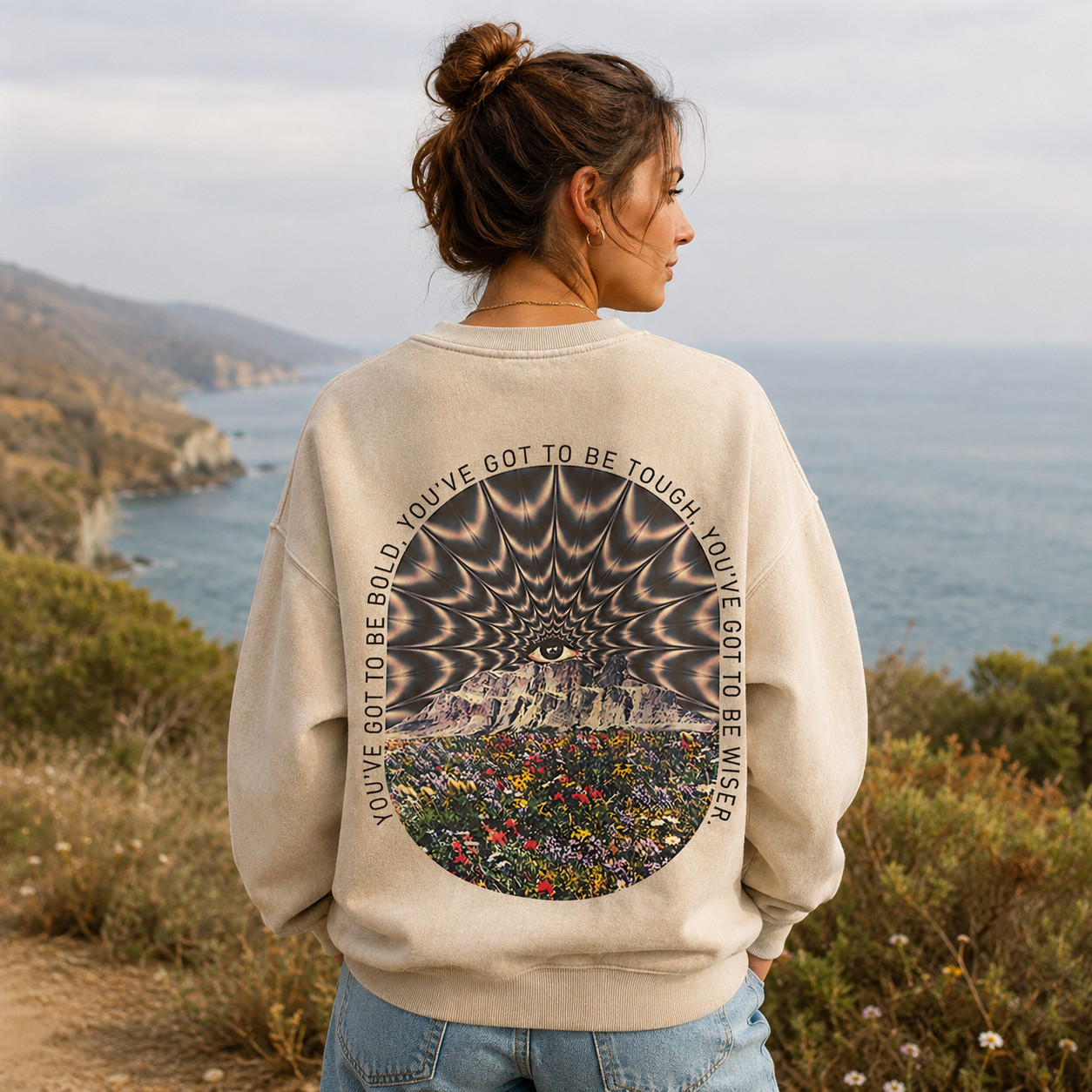 Be Bold Where the Mountains Bloom Washed Sweatshirts