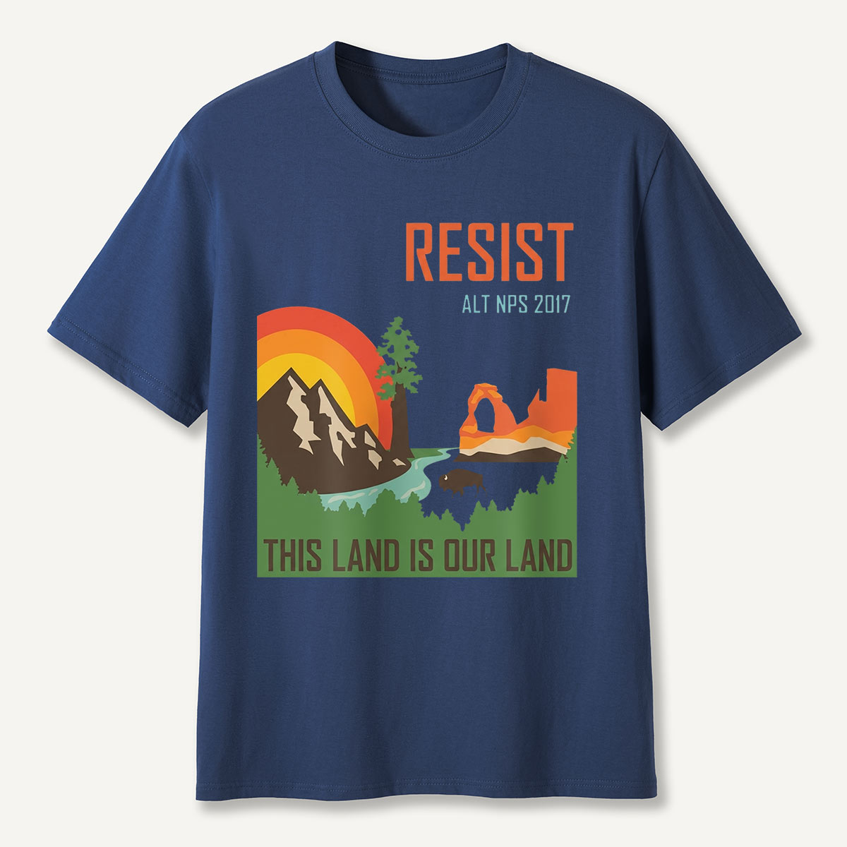 Retro Wilderness Landscape Mountain Adventure T-Shirt