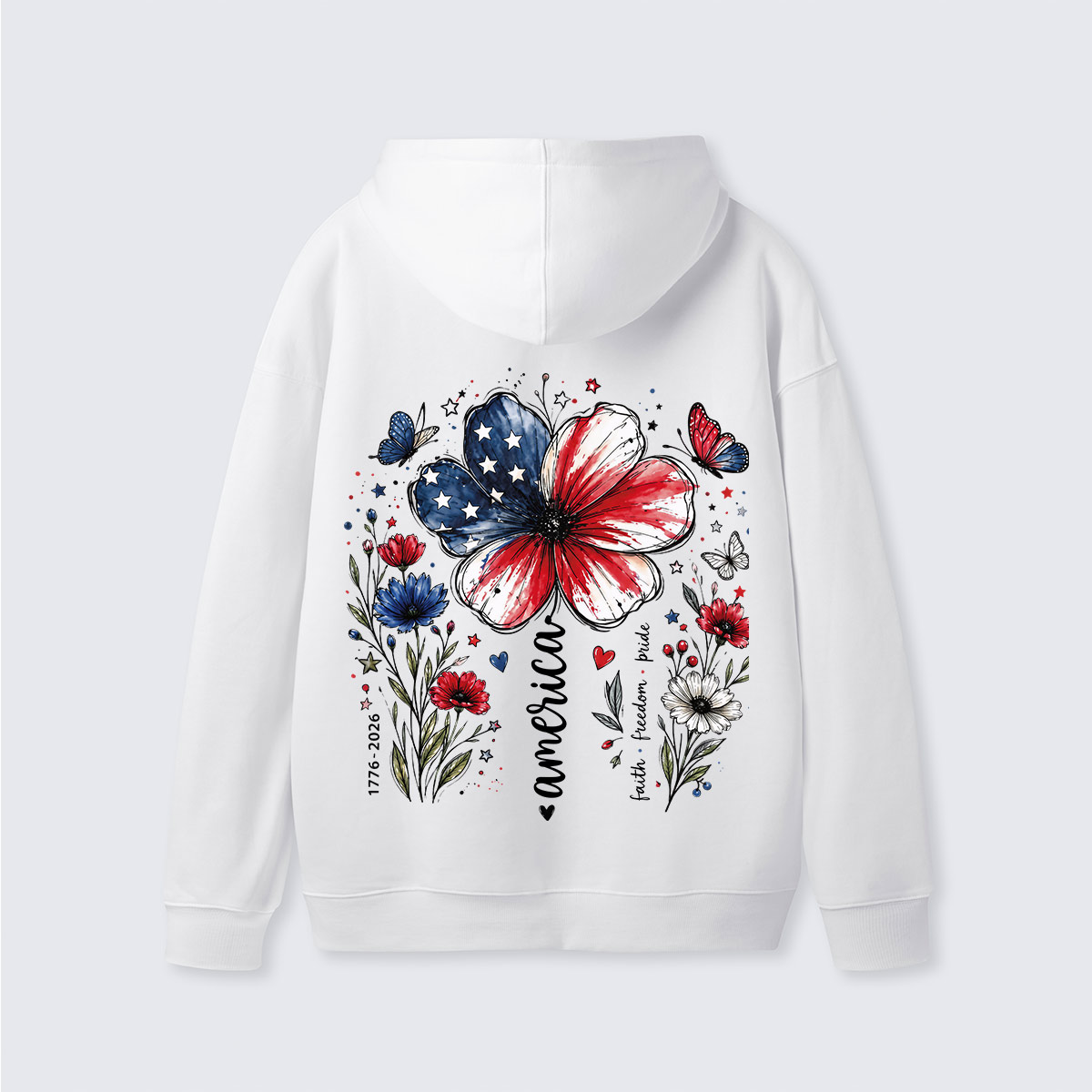 USA 250th Anniversary Floral  Hoodie