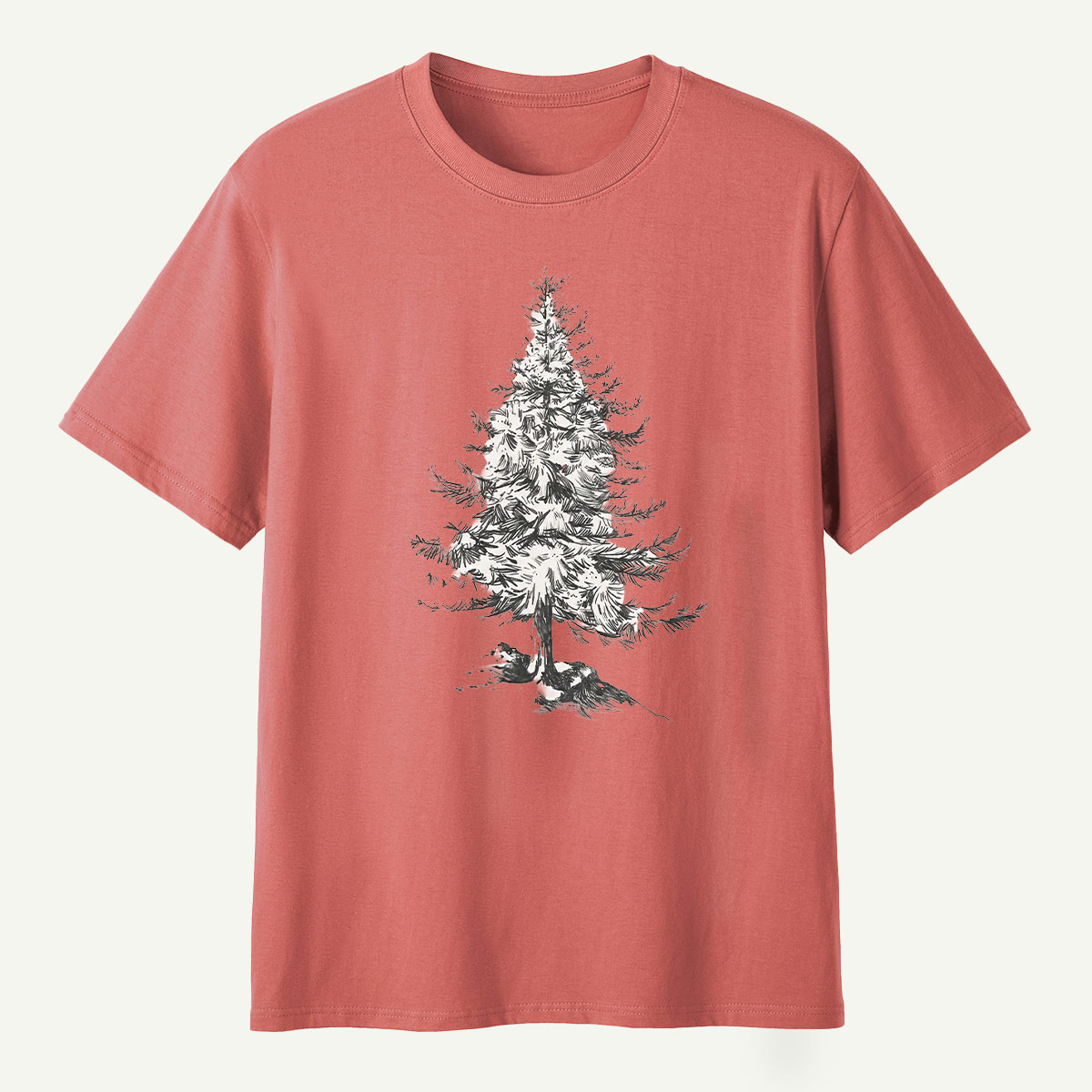 Lone Pine Tree Detailed Sketch T-Shirt