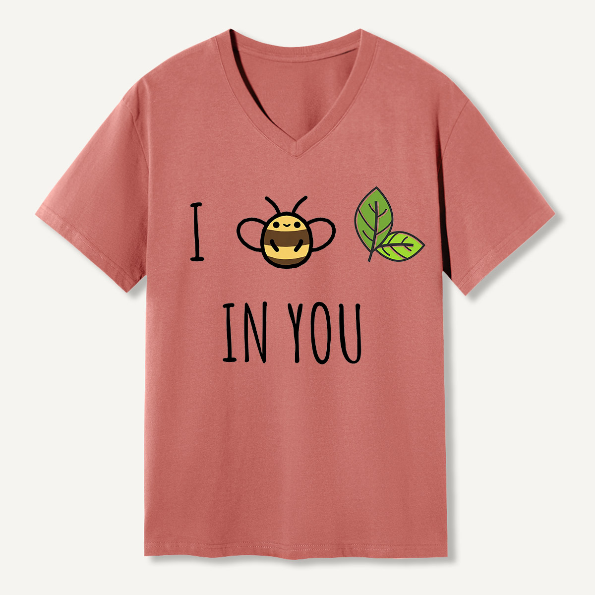 Bee Leaf Pun “I Believe in You” V-neck T-Shirt