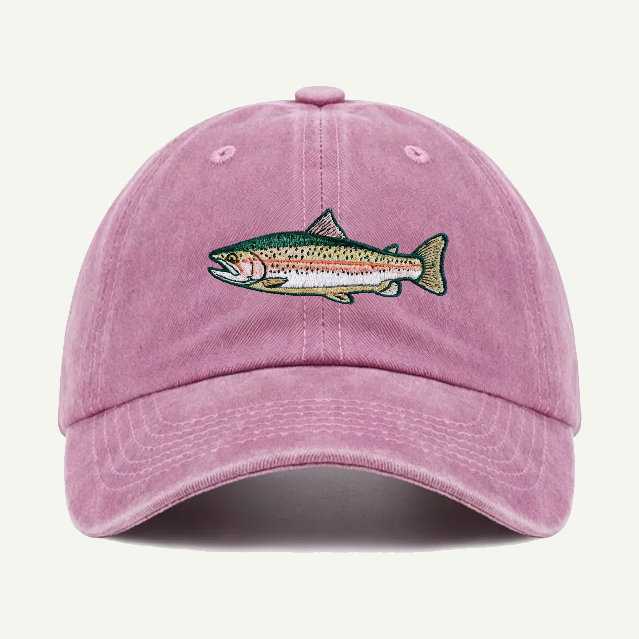 Rainbow Trout Washed Embroidered Hat