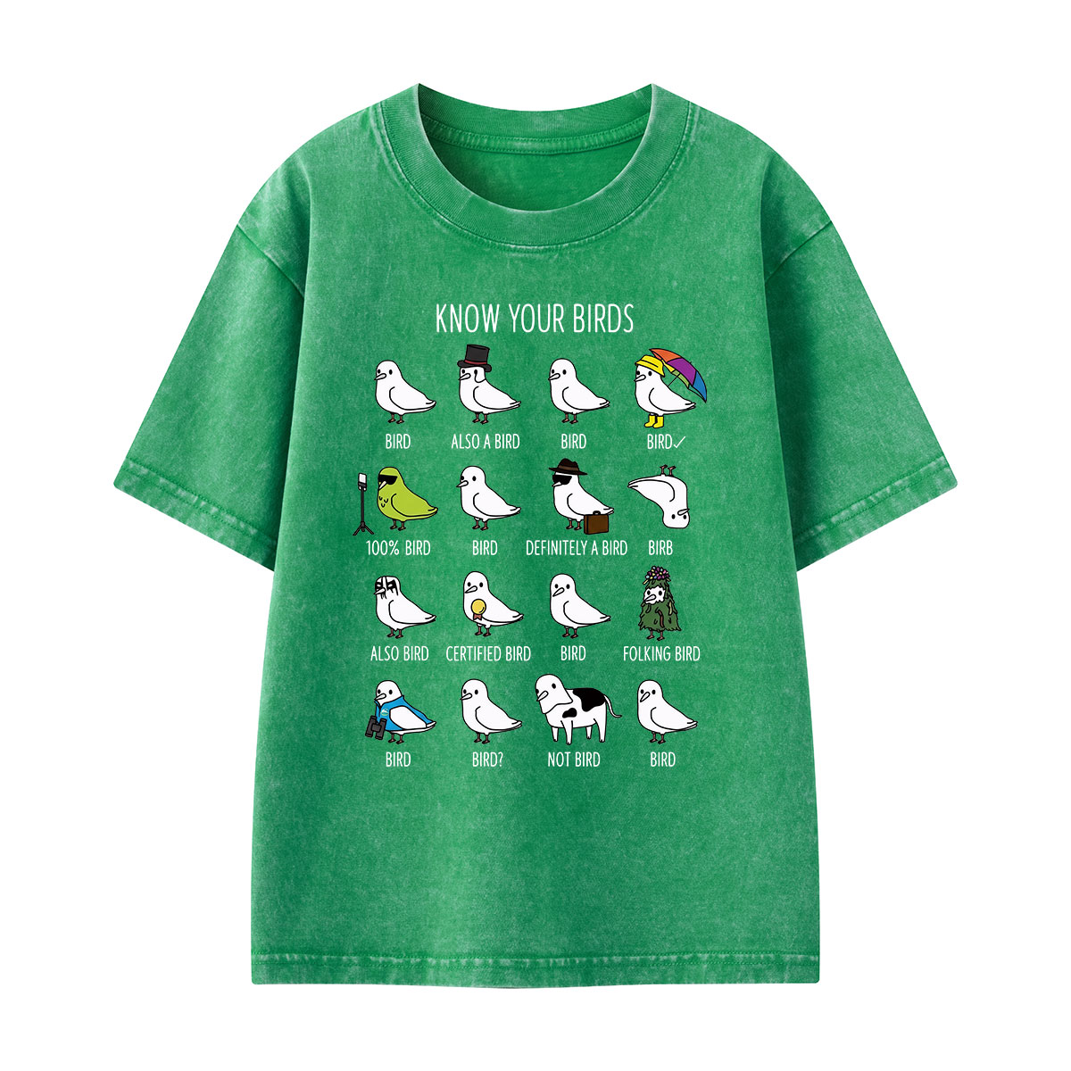 Know Your Birds Bird Chart Kids Washed T-Shirt