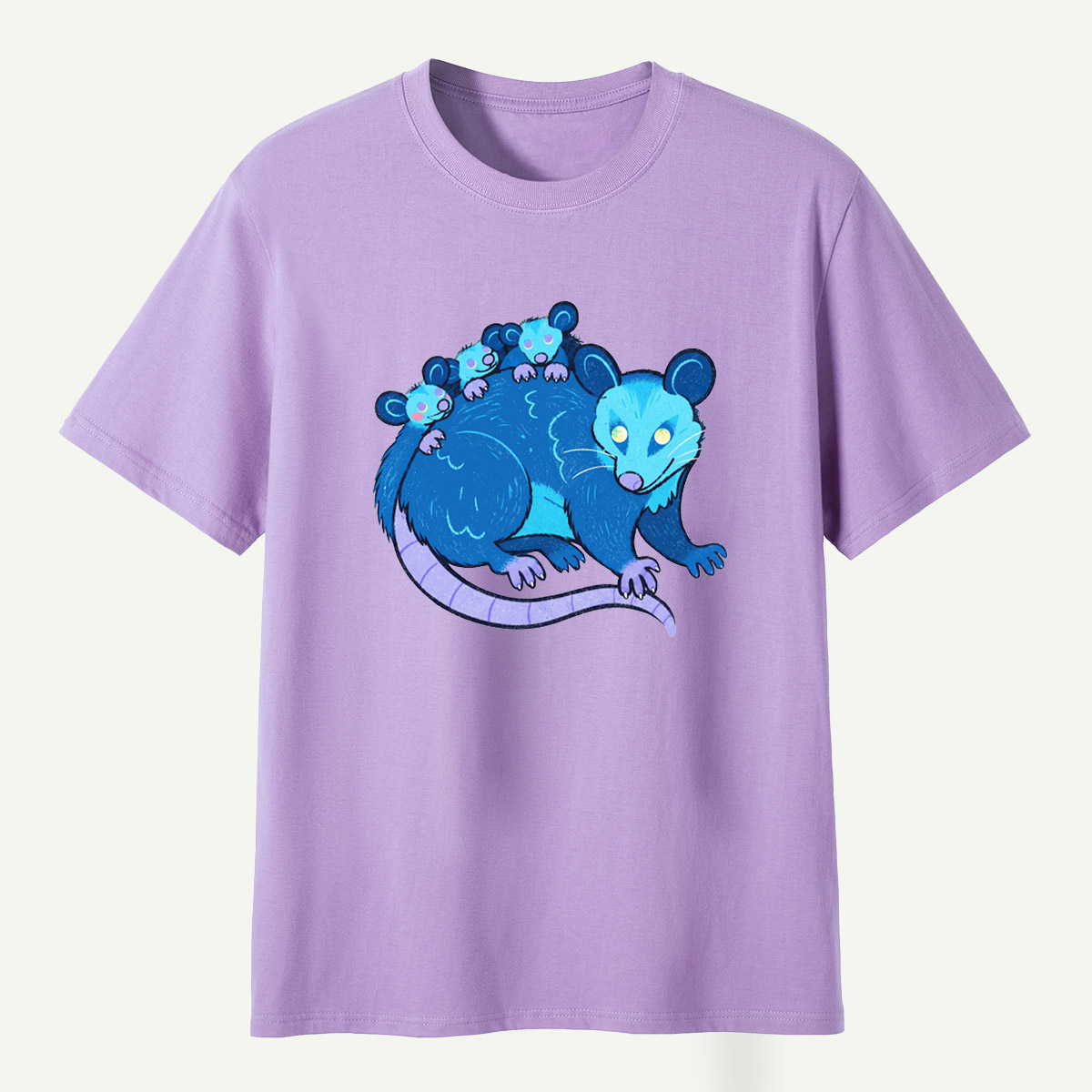 Blue Opossum Family T-Shirt