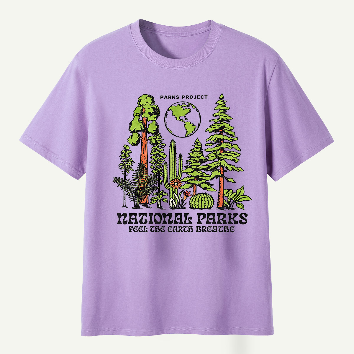 National Parks Feel The Earth Breathe Redwood Cactus Forest T-Shirt