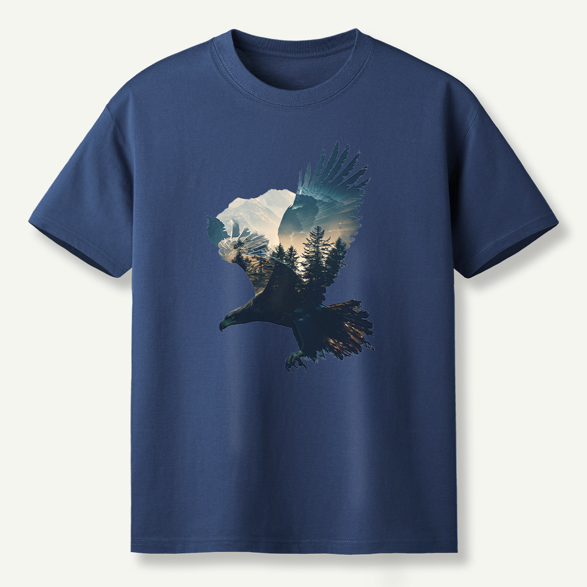Bald Eagle Mountain Forest Double Exposure T-Shirt
