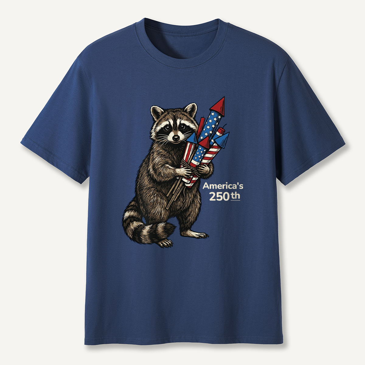 Raccoon America’s 250th Fireworks T-Shirt