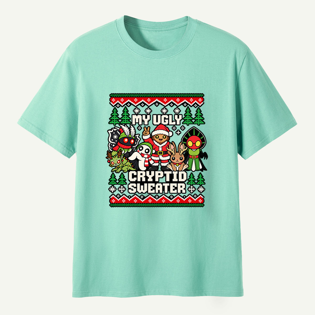 My Ugly Cryptid Sweater Christmas Creatures T-Shirt