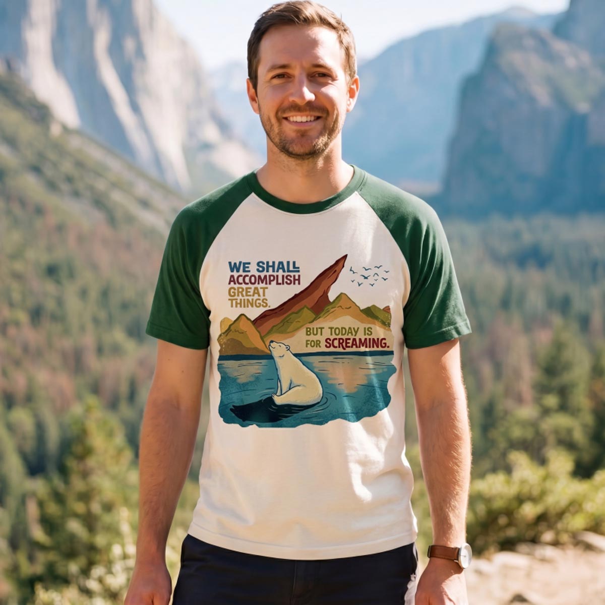 Funny Polar Bear Quote Raglan T‑Shirt