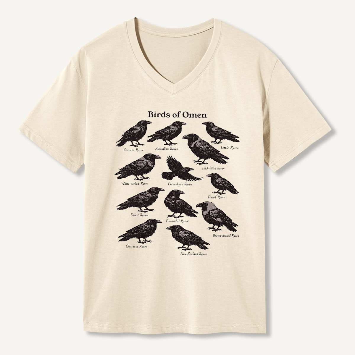 Birds Of Crows Crow Study V-neck T-Shirt