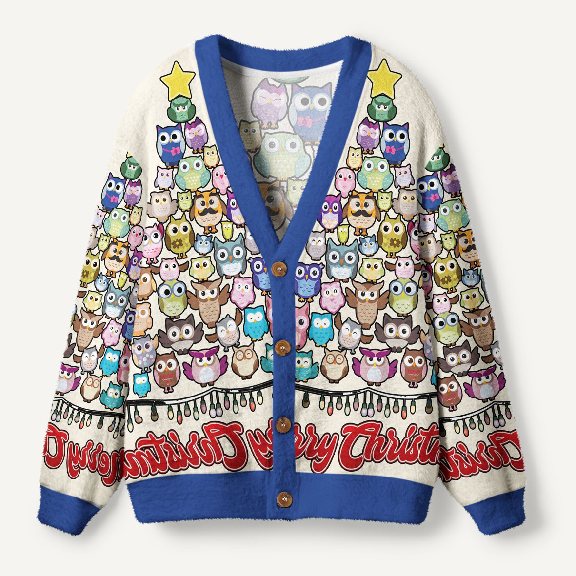 Owl Be Home for Christmas Ugly Cardigan Sweaters