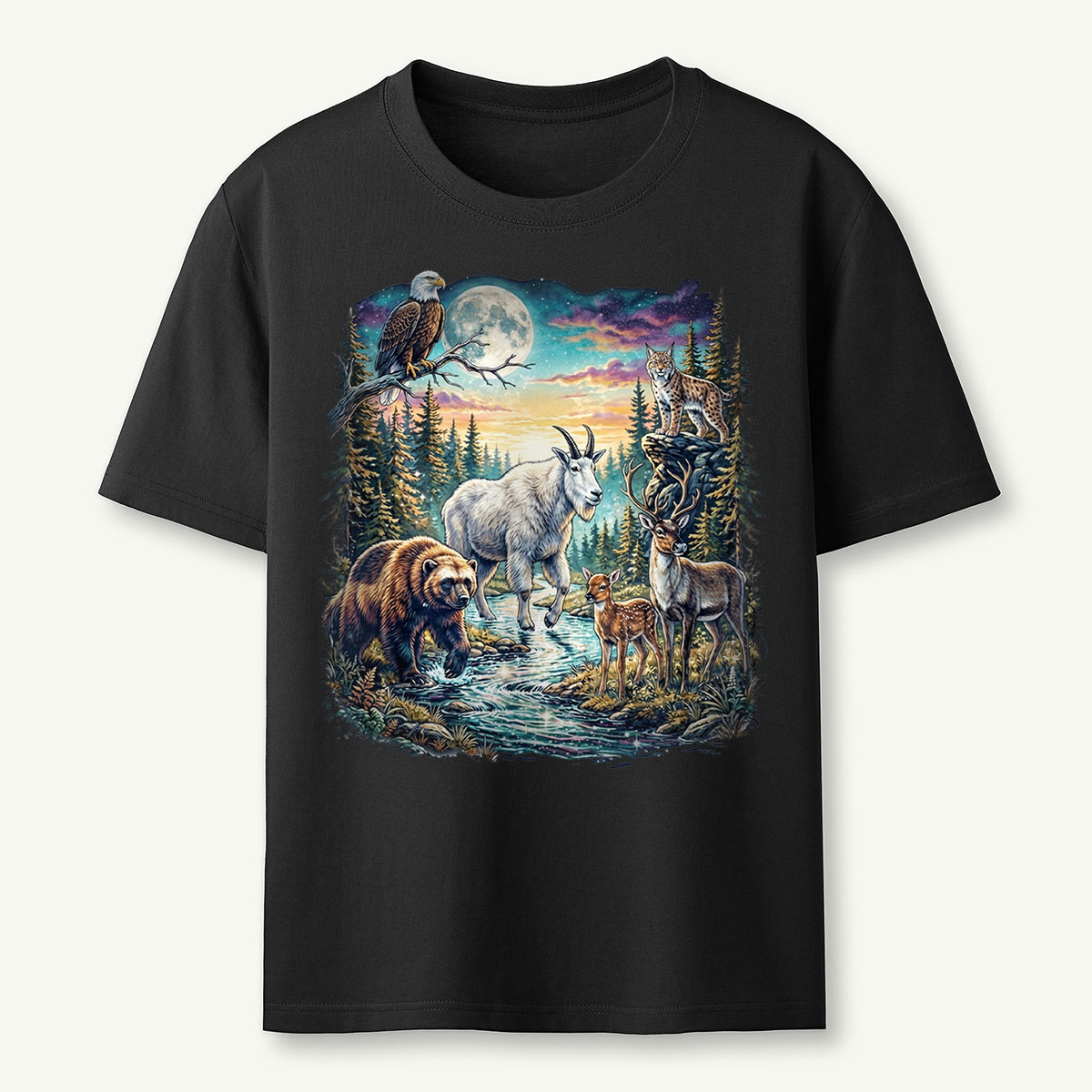 Vintage Moon Wildlife T‑Shirt