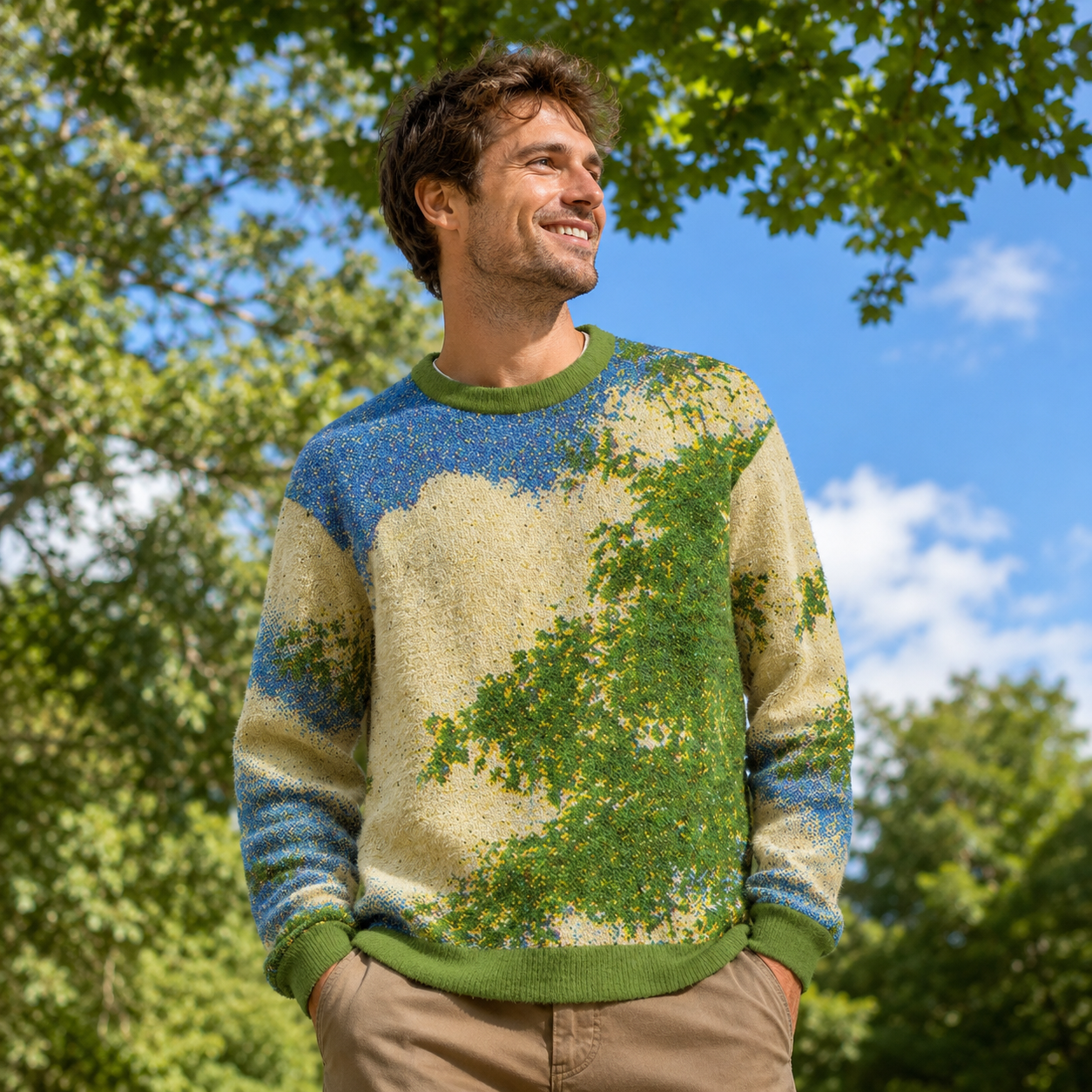 Buzzing Beneath the Treetops Ugly Fuzzy Fleece Sweatshirt
