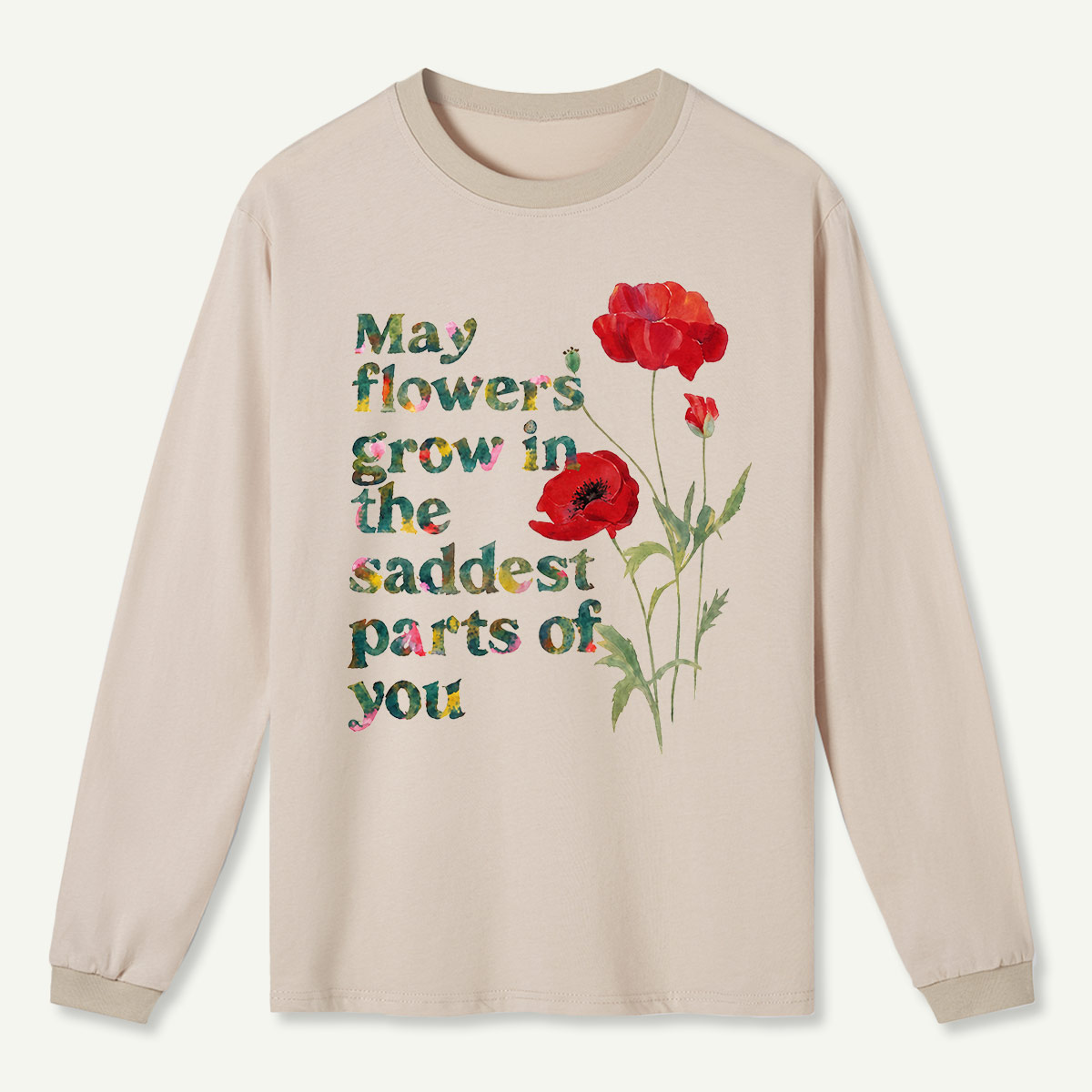 Poppy Bloom Long Sleeve T-Shirt