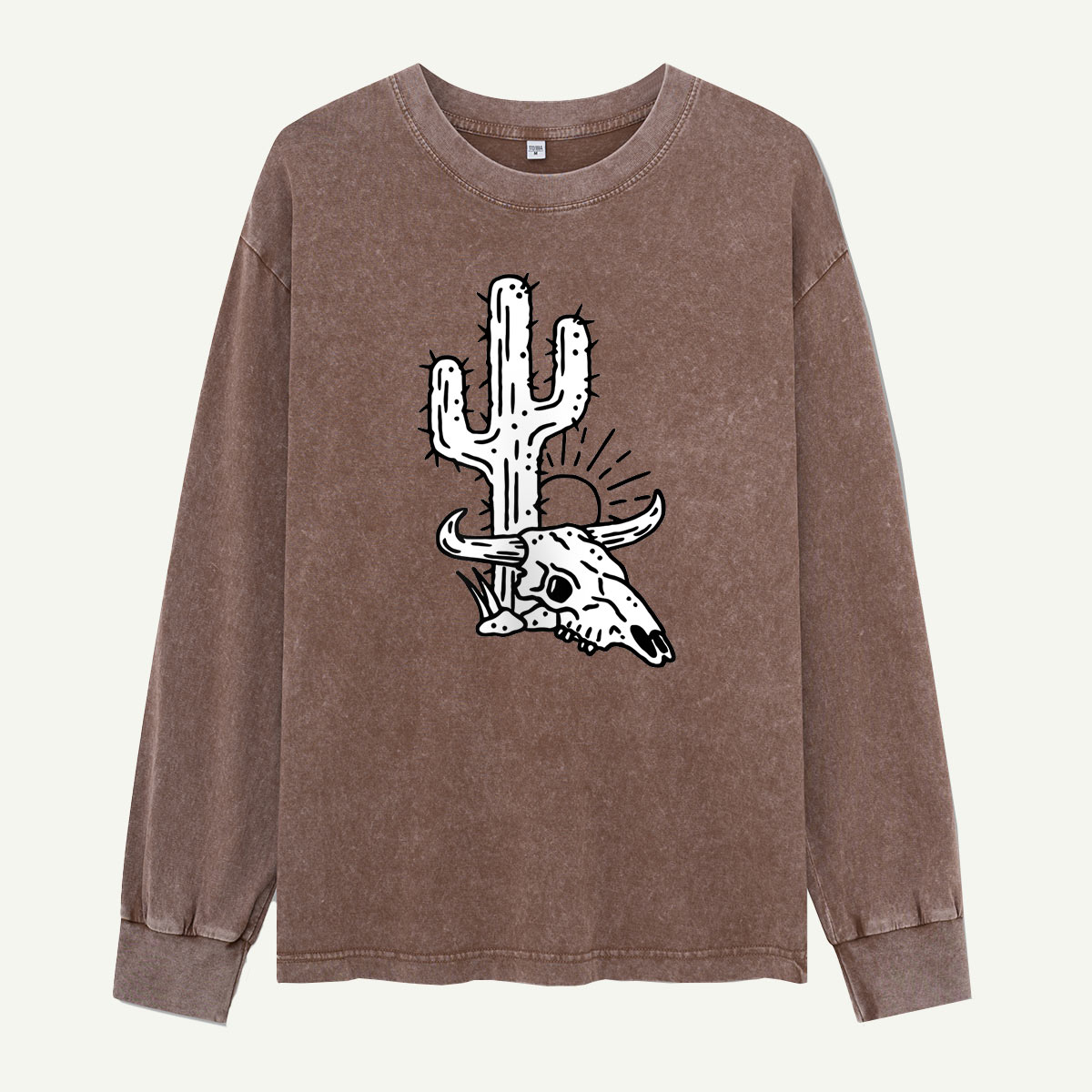 Longhorn Skull by the Cactus Washed Long Sleeves