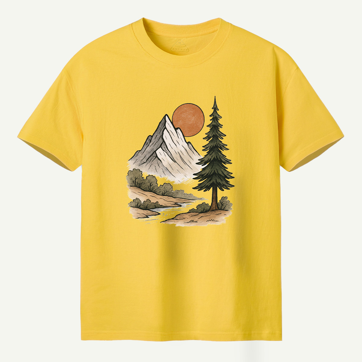 Mountain Sunset Pine River Landscape T-Shirt