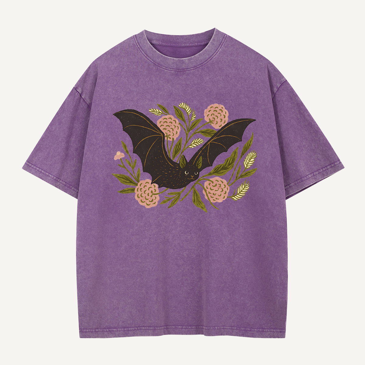 Bat in Bloom Washed T-Shirt