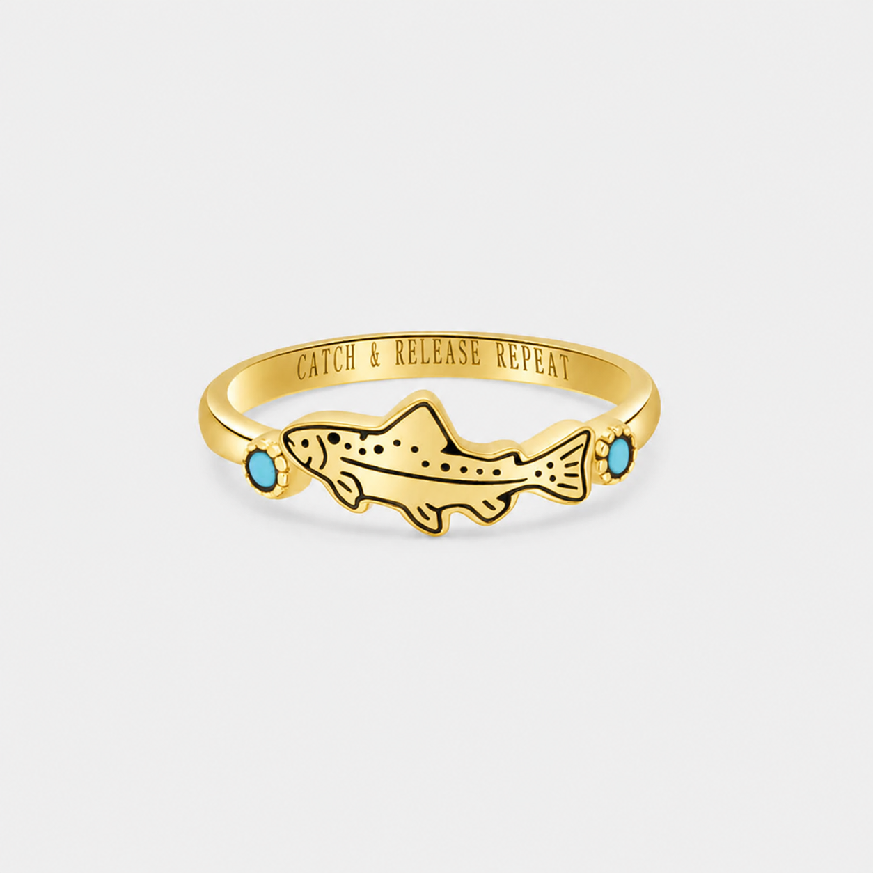 Catch & Release Trout Turquoise Ring