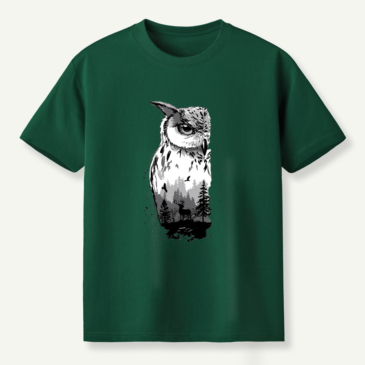 Woodland Owl Ink Portrait T-Shirt