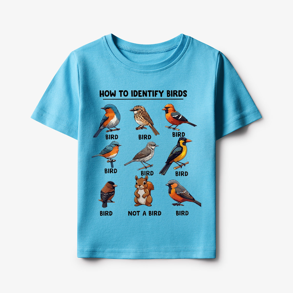 Funny Bird How to Identify Birds Kids T-Shirt