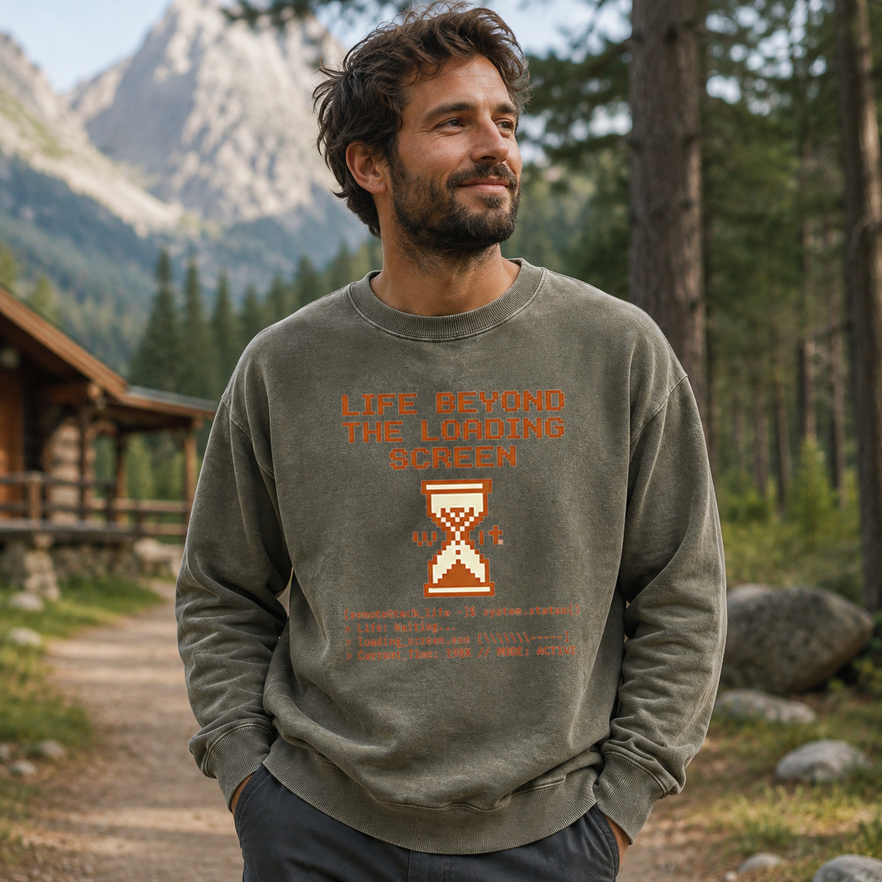Life Beyond the Loading Screen Washed Sweatshirts