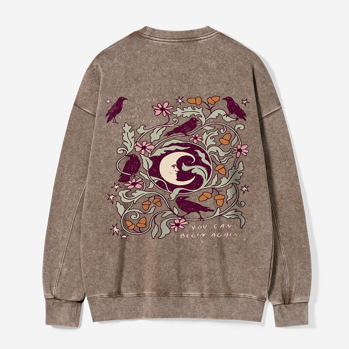 Begin Again Under the Moon Washed Sweatshirts